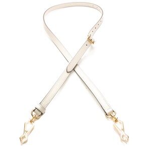 New Gucci Off White Leather Shoulder Strap with Gold Hardware